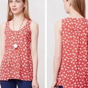 Maeve floral Red Button Swing tank top